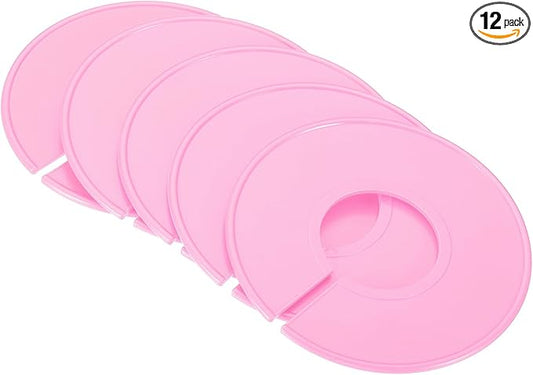 PATIKIL Clothes Dividers, 12 Pack Closet Clothing Rack Size Dividers Blank Labels Sorting Round Separator for Closet, Pink