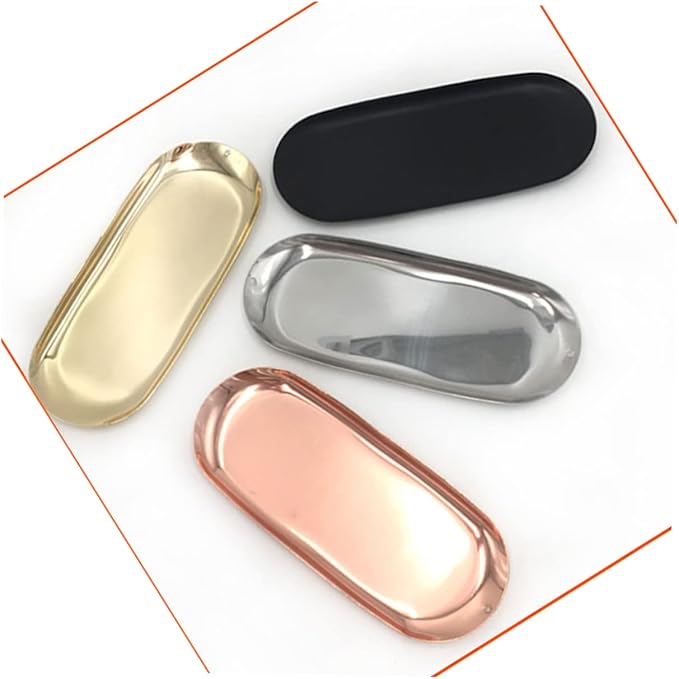 Ciieeo Nordic Style Silver Jewelry Storage Tray Minimalist Aromatherapy Tools Plate Storage for Necklaces Bracelets Rings and Earrings Elegant Desktop Organizer