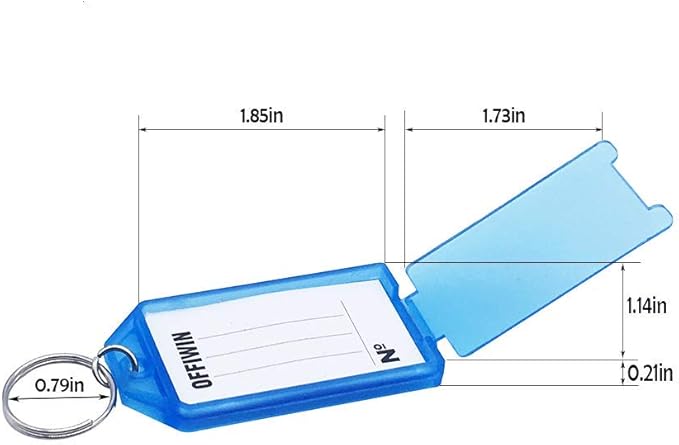 24 PCS PP Plastic Key Tags Identifier ID Labels with Split Ring Label Window Assorted Colors for Home Offices Key Chains Bunches of Keys Pet ID Tags Luggage Tag USB Flash Drives Rental