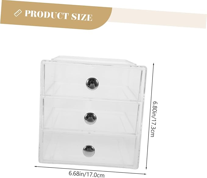 Transparent Multi Functional Drawer Organizer Storage Box for Jewelry Hair Accessories Skincare Stackable Design for Home Office Organization