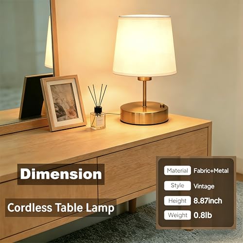Gold Portable Cordless Table Lamp, Rechargeable Beds | Travel Essentia - Image 7