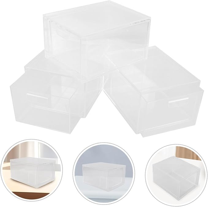 3pcs Stackable Storage Organizer Bins Drawer Style Containers for Makeup Jewelry and for Use
