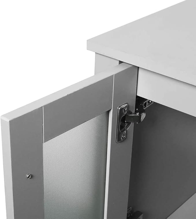 eclife 48" Modern Bathroom Vanity Sink Combo Freestanding Cabinet with Small Side Cabinet, Turquoise Square Glass Vessel Sink, Water Save Faucet, Drain (Gray+A10)