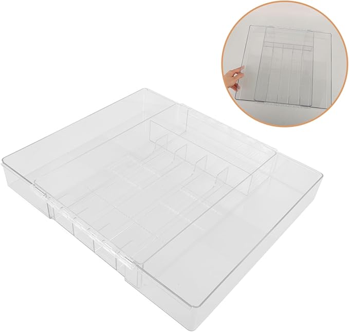 Expandable Silverware Organizer Cutlery Drawer Organizer Acrylic Storage for Kitchen and Office