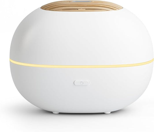 100ml Mini Essential Oil Diffuser, Portable Aromatherapy Diffuser with Warm Light, One-Button Control, Auto Shut-Off, Quiet Ultrasonic Mist for Home, Travel, Yoga, Meditation (White)