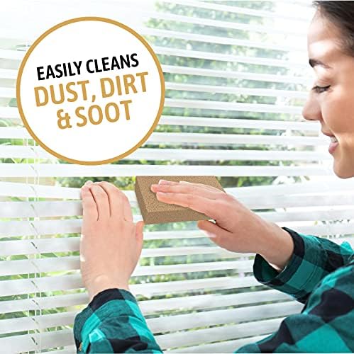 Dry Cleaning Soot Eraser Sponge - Pet Hair, Smoke, Soot, Dust and Dirt Remover - 3x6x3/4 (4 Pack) All Natural Latex Rubber, Made in The USA
