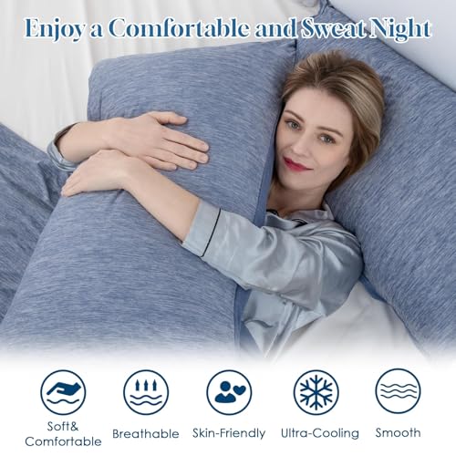 CHOSHOME Cooling Pillow Cases Zipper Pillow Covers Q-Max > - Image 5