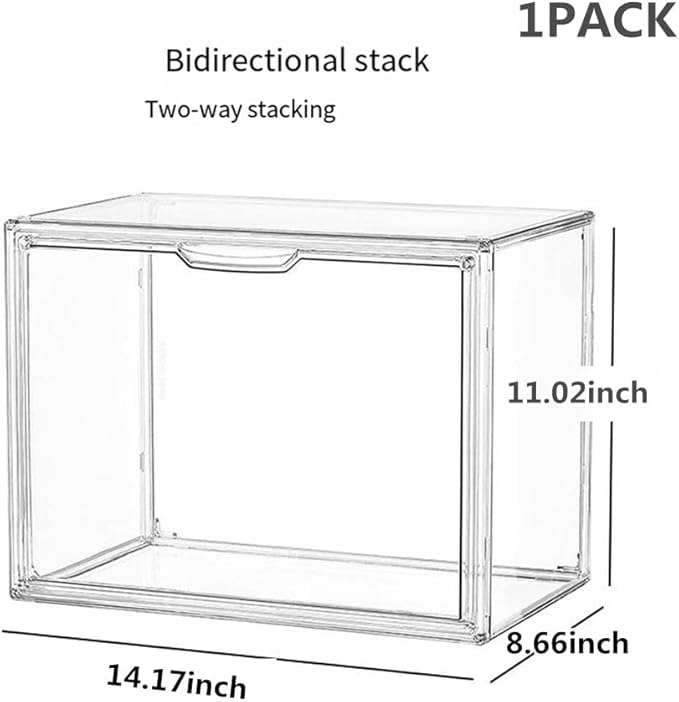 1 Pack Transparent Storage Box Handbag Display Magnetic Organizer for Shoes, Book, Cosmetic, Toys, Dolls Hat, Handmade, Snack Container (1 PACK)