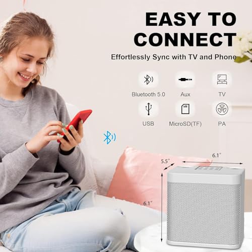 Karaoke Machine for Adults and Kids, Portable Bluetooth Karaoke Speaker with 2 Wireless Microphones for TV, Singing Karaoke for Home Party, Great Gifts for Boys and Girls - Image 6