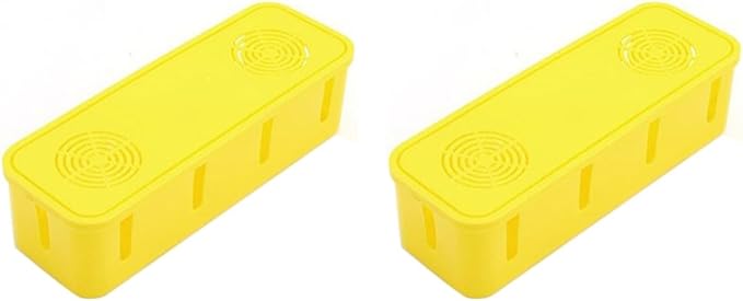 HOMSFOU Plug Socket Safety Box Cable Organizer 2-Pack Child Proof Power Strip Cover with Cord Storage for Home Office Desk 10.23X5.51X3.34 Inch Wire Management