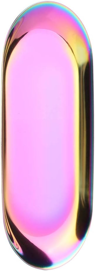 Rengue Nordic Style Stainless Steel Storage Tray, Soft Brass Finish, 9.1x3.7 Inches, Jewelry and Cosmetics Organizer for Home or Office Nordic Style Stainless Steel Storage Tray, Nan (L)