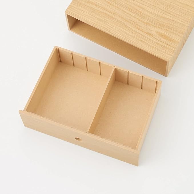 MUJI 82603316 Wooden Accessory Storage, 1 Tier, Approx. Width 9.9 x Depth 6.7 x Height 3.3 inches (25.2 x 17 x 8.4 cm)