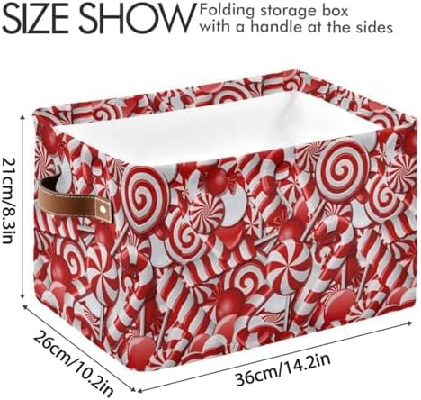Christmas Candy Rectangular Storage Basket Organizer Bin Shelf Baskets For Clothes Gifts For Home Office Dorm