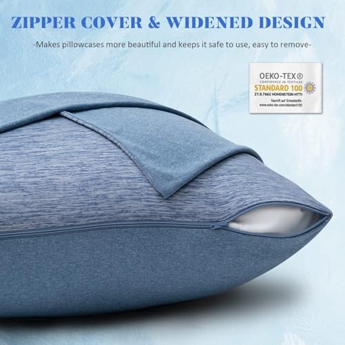 CHOSHOME Cooling Pillow Cases Zipper Pillow Covers Q-Max > - Image 7