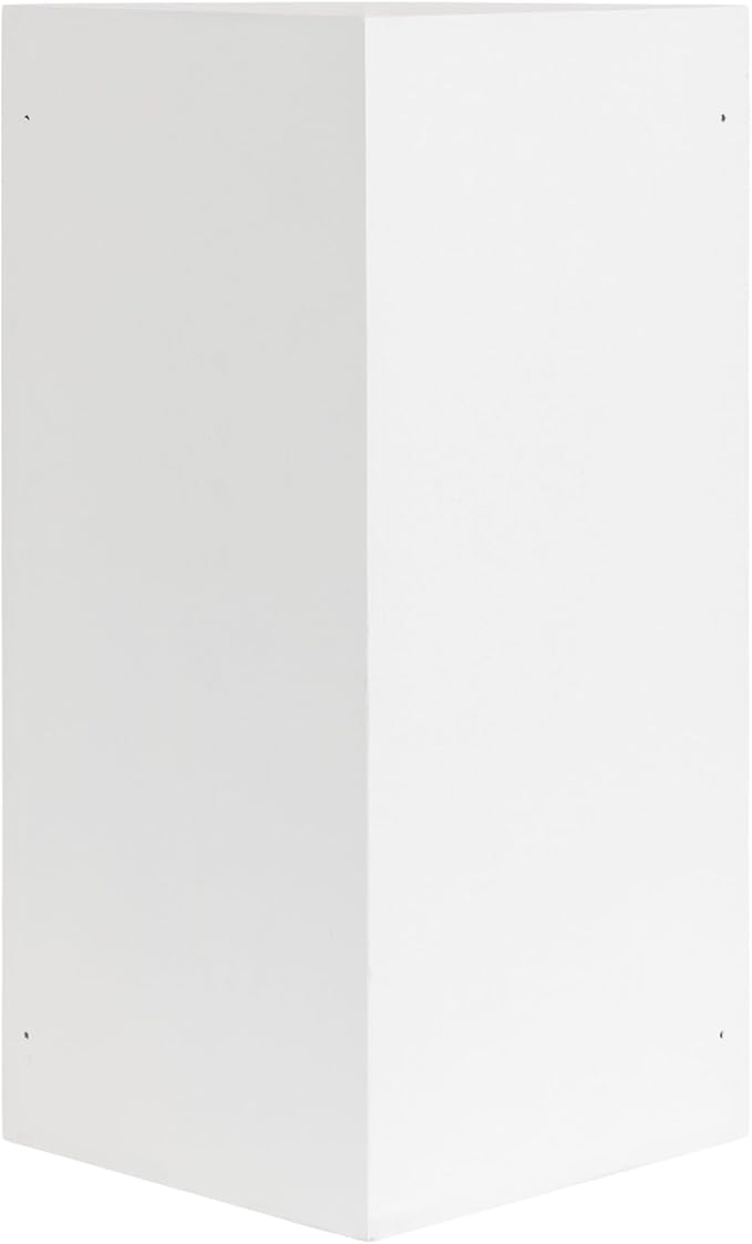Kate and Laurel Elloree Modern Corner Shelf Cabinet for Storage and Display, 16 x 11 x 24, White and Natural, Transitional Corner Storage for Use as Living Room Shelving or Bedroom Storage Design