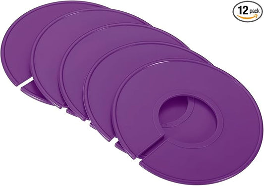 PATIKIL Clothes Dividers, 12 Pack Closet Clothing Rack Size Dividers Blank Labels Sorting Round Separator for Closet, Purple