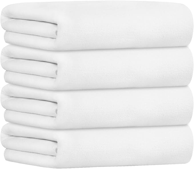 Bath Towel, Microfiber Bathroom Towels Set 4 Pack (30" x 60") for Adult Men Women - Large Size, Extra Absorbent, Quick Drying as Hair Wrap, Swim, Fitness, Sport, Yoga