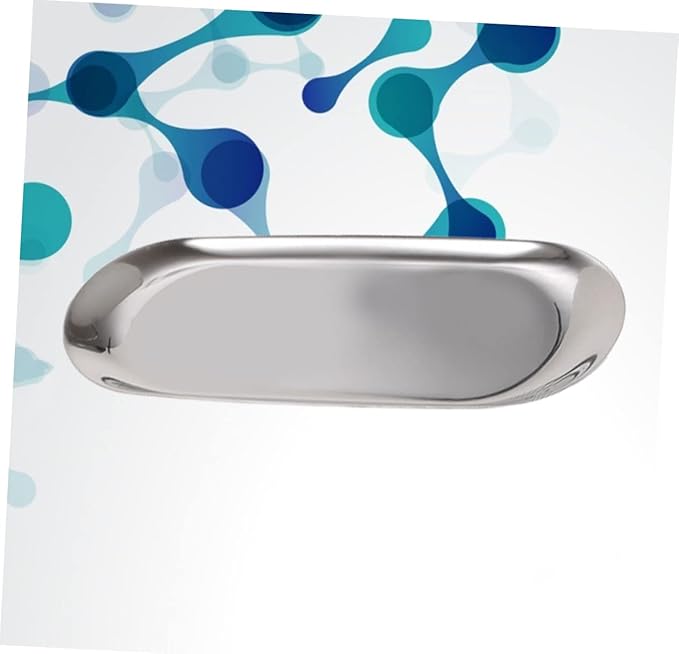 Luxshiny Minimalist Nordic Style Tray Versatile Jewelry Storage Plate Silver for Earrings and Necklaces Elegant Desktop Organizer for Home and Bedroom Use
