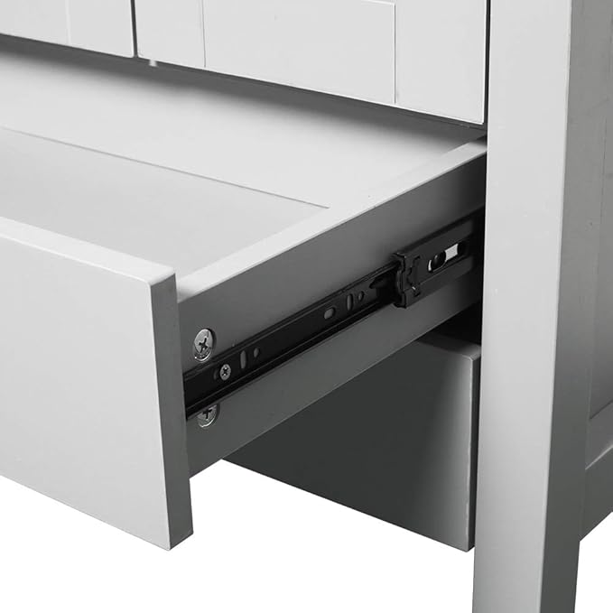 eclife 48" Modern Bathroom Vanity Sink Combo Freestanding Cabinet with Small Side Cabinet, Without Vessel Sink, Faucet, Drain (Gray Vanity Only)