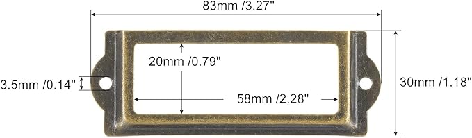 uxcell Metal Label Holders, 83x30mm 40pcs File Name Card Tag Label Holder Frame for Office Library Drawer Cabinet Shelves, Bronze Tone