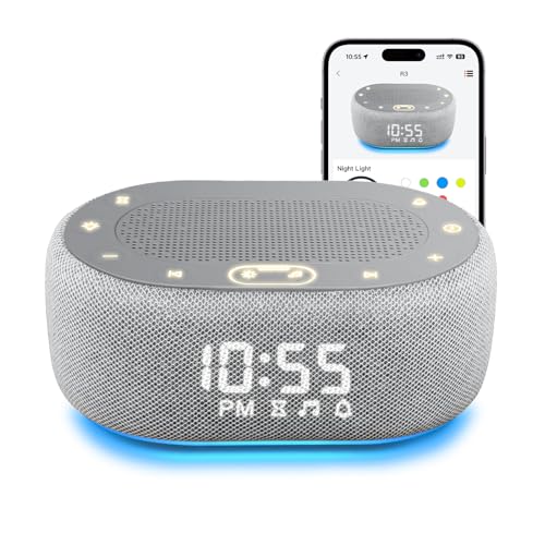 1Mii White Noise Machine with Alarm Clock, Sound Machine for Sleeping