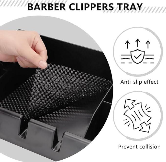 Barber Clippers Tray Station Hair Trimmer Holder Multifunctional Razors Case Stylist Hairdressing Combs Clips Scissors Holder(12.87" X 8.9")