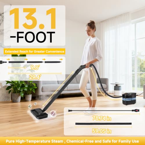 Steam Cleaner, 3-Level Adjustable Handle 1500W Steamer for Cleaning - Image 3
