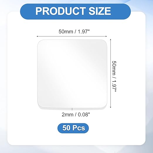 uxcell 50Pcs Double Sided Adhesive Pads, 1.97" x 1.97" Clear Removable Heavy Duty Mounting Tape Picture Hanging Sticky Adhesive Pad for Wall, Poster Picture, DIY Craft