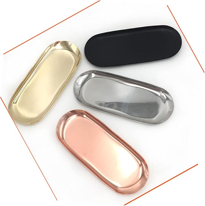 Cabilock Storage Tray Minimalist Nordic Style Jewelry Organizer Plate Black for Home Bedroom for Accessories Perfumes and More