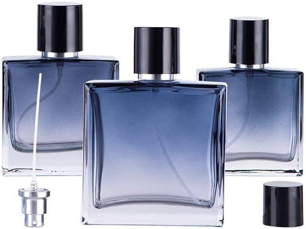 Empty Perfume Bottle Refillable 8PCS 50ml Glass Gradient Blue Travel Spray Atomizer Bottle Container Perfume Fine Mist Spray Bottle Pump Bottle Dispenser for Essential Oil Liquid (Blue)