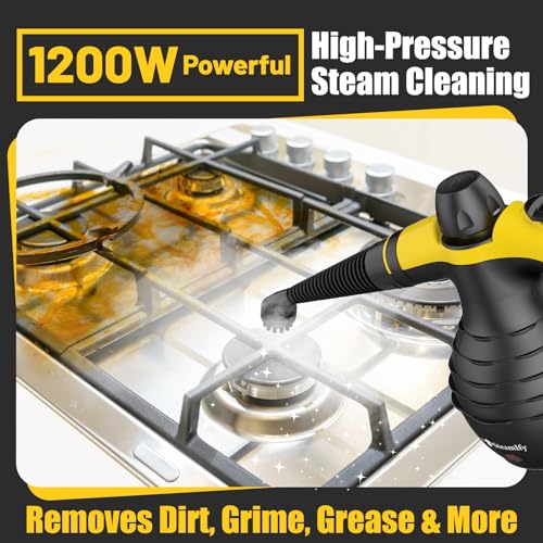 Pressurized Handheld Steam Cleaner with 10pcs Accessories & Safety Lock, Multi-Purpose & Powerful Home Use Steamer for Cleaning, Car, Bathroom, Shower, Upholstery, Grout, Window - Image 4