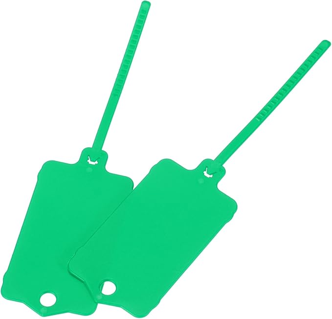 MECCANIXITY Plastic Tags Key Label Tags, for Plastic Tie Mark Product Identification Tags,Valve Marking,Outdoor Tagging, 1.5x2.5 Inch Green 25Packs