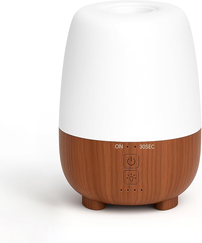 Rechargeable Battery Essential Oil Diffuser 150ML, Portable Cordless Aromatherapy Diffuser, 7-Color LED Light, 7 Hours Run Time, Quiet Design, Safe Auto Shut-Off, for Office, Home, Outdoor