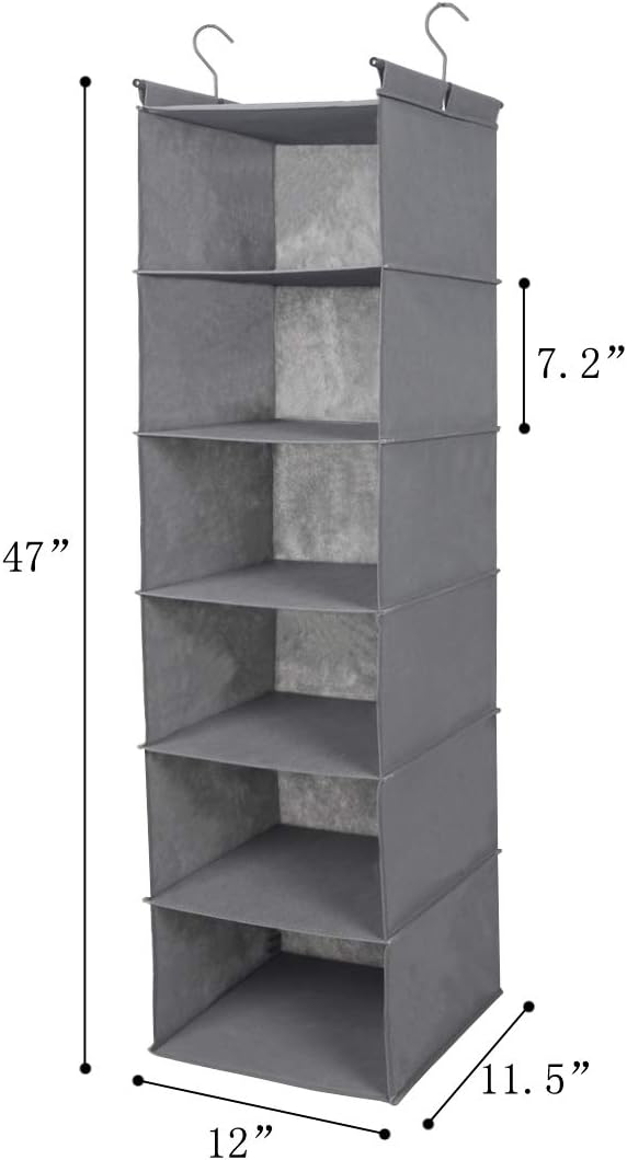 MAX Houser Hanging Closet Organizer, Hanging Sweater Organizer,Foldable Hanging Shelves for Closet
