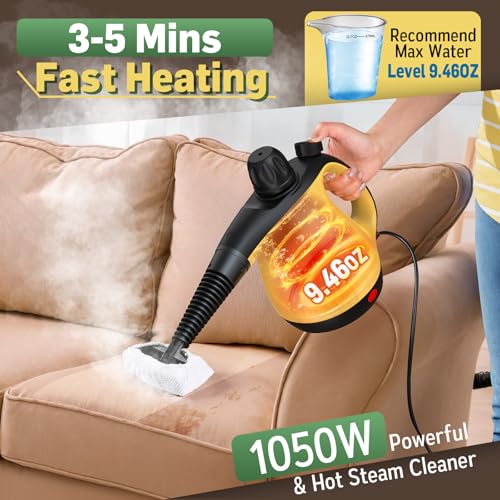 Handheld Pressurized Steam Cleaner for Home with 11Pcs Accessories, Heating & Chemical-Free Steamer for Cleaning, Multi-Surface Steam Cleaner for Car|Furniture|Floor|Tile|Grout|Mor - Image 5