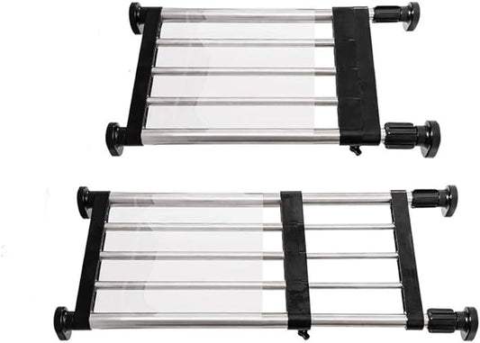 BAOYOUNI Adjustable Shelving Expandable Closet Shelves Tension Rod Clothes Hanger Storage Rack DIY Cabinet Wardrobe Kitchen Bathroom Divider Separator Organizer, Black, 2 Pack