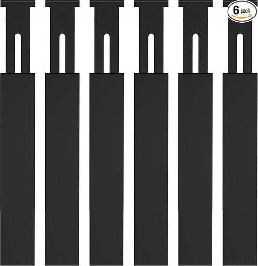 Bamboo Drawer Dividers,17-22" Adjustable Kitchen Drawer Organizer for Clothes,6 Pack Expandable Drawer Organization Separators for Bedroom,Bathroom,Dresser and Office,Black