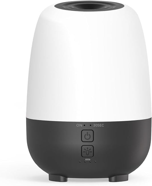 150ML Rechargeable Battery Powered Essential Oil Diffuser, 7-Hour Run time, 7-Color LED Lights, Cordless Portable Aromatherapy Diffuser for Home, Office, Travel (Black)