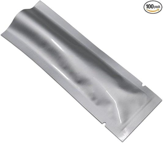 100 Pack 1.97x4.72 inch Heat Seal Sample Pouch Thickened Mylar Aluminum Foil Bag for Shampoo Toiletries Travel Packets Single Serving Coffee Powder Condiments Food Storage Containers