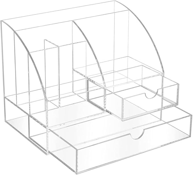 Compartment Storage Box Transparent Acrylic Desktop Organizer for Office Supplies Makeup Jewelry and Accessories Multi Drawer Storage for Use