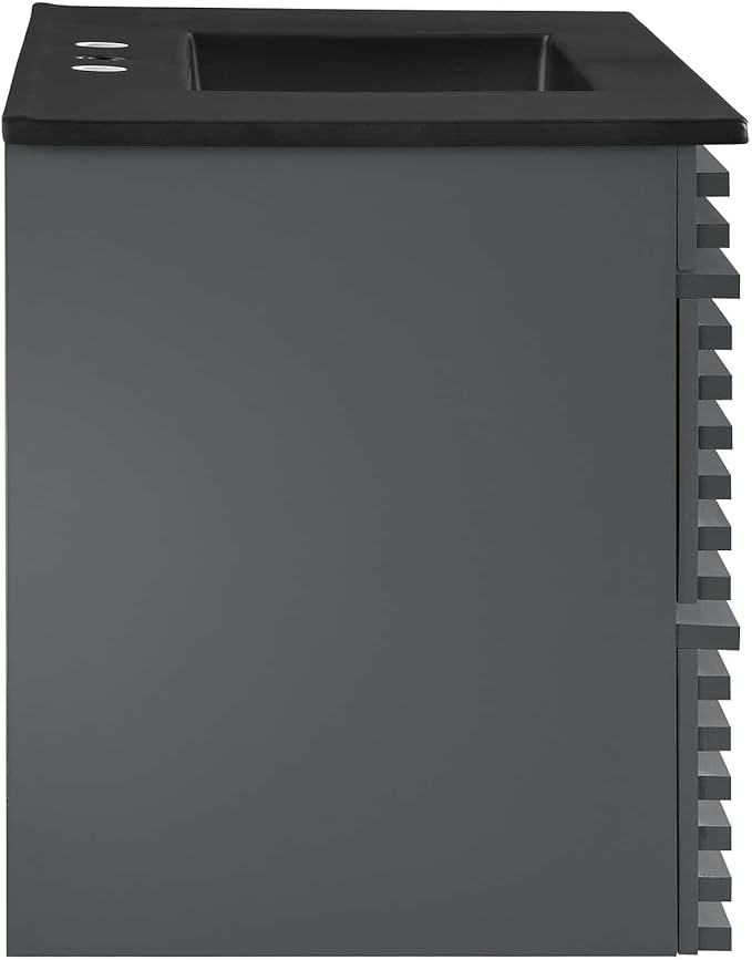 Modway Render 30" Wall-Mount Bathroom Vanity in Oak White