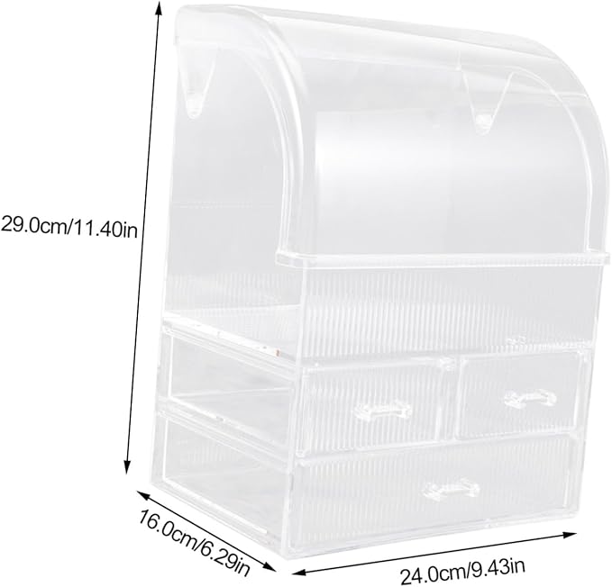 VICASKY Acrylic Makeup Organizer Box Storage Boxes for Bathroom Large Capacity Makeup Storage