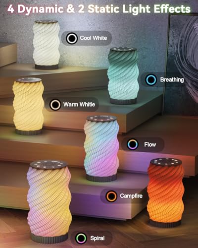 Touch Bedside Lamp with Sound Machine for Adults, Dimmable Night Light for Bedroom, 3-in-1 Bluetooth Speaker & White Noise Machine for Sleeping, Relaxation Dynamic Mood Lighting (C