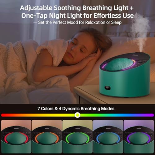 Sound Machine & Aroma Diffuser Pro 4-in-1 Sleep System, Premium Metal Shell with Schumann Resonance &Night Light, White Noise &50+ Natural Sounds -for Sleep, Focus, Relaxation -Adu