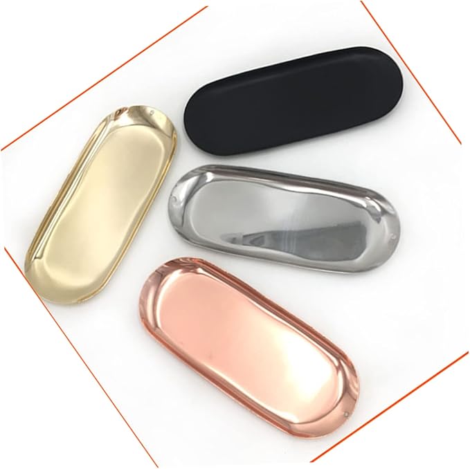 Ciieeo Aromatherapy Tools Tray Minimalist Black Jewelry Storage Plate for Desktop Nordic Style Organizer for Necklaces Rings and Earrings for Home and Bedroom Decor