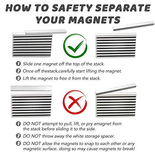 MIKEDE Strong Neodymium Magnets with Adhensive Backing 60x10x3 mm 20 Pcs - Image 7
