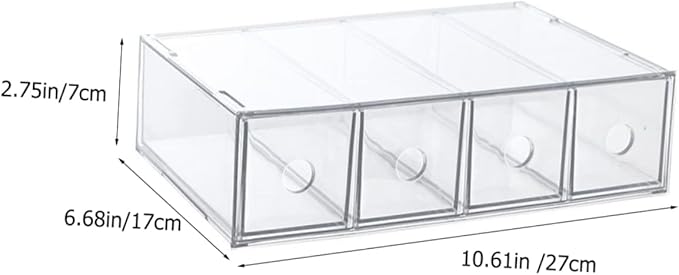 Clear Acrylic Cosmetic Storage Organizer Box Compartment Stackable Design for Makeup Jewelry and Stationery and Elegant Display Case for Tidying Up Your Dressing