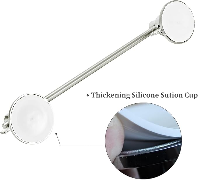 Suction Cup Extendable 17-29" Stainless Steel Towel Bar (Brushed Nickel)