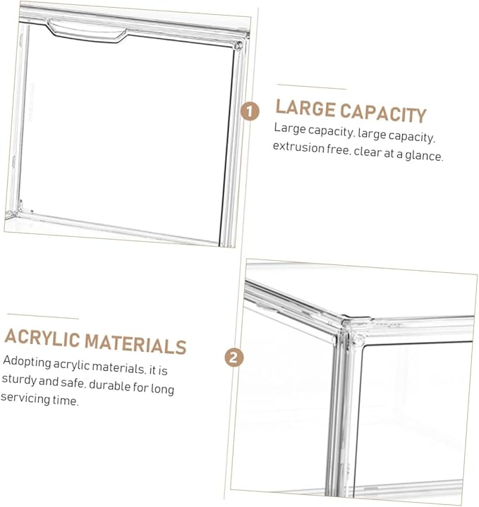 BESPORTBLE Transparent Stackable Book Storage Box with Openable Cover Acrylic Organizer for Home and Bedroom Space-saving Container for Books and Sundries Practical Desktop Holder