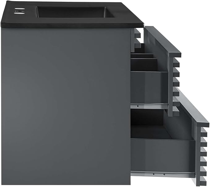 Modway Render 30" Wall-Mount Bathroom Vanity in Oak White